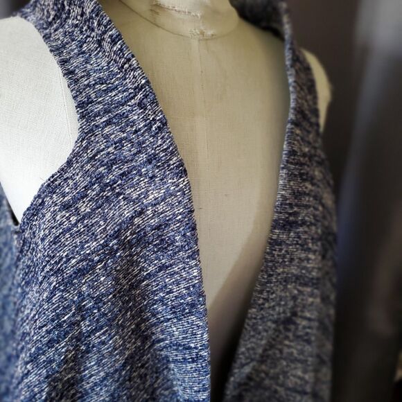 Thomasina Long Denim Weave Vest Cape, Very Unique Design - Picture 7 of 11